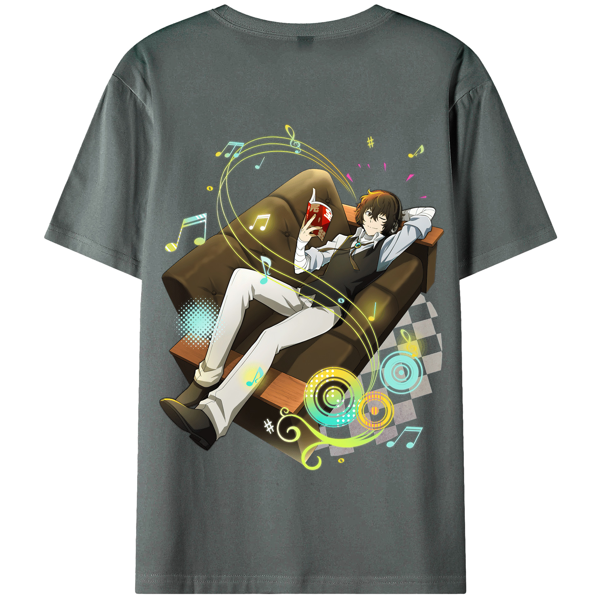 （画像用） 文豪ストレイドッグス Bungo Stray Dogs 綿100％半袖Tシャツ（背面プリント）